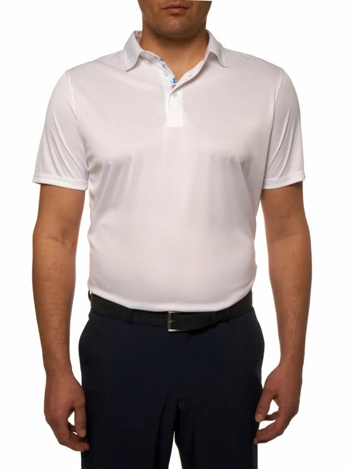 Men Robert Graham Polos and TShirts Axelsen Performance Polo White