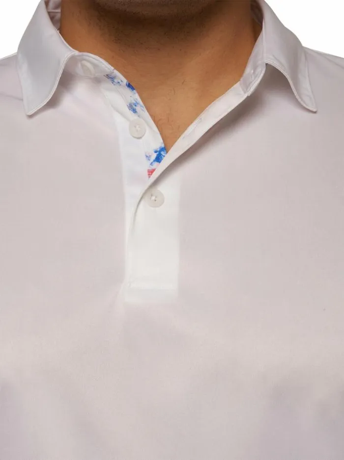 Men Robert Graham Polos and TShirts Axelsen Performance Polo White