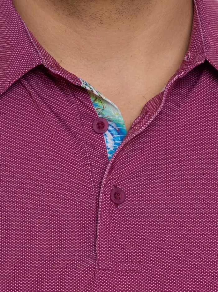 Men Robert Graham Polos and TShirts Hyde Performance Polo Berry