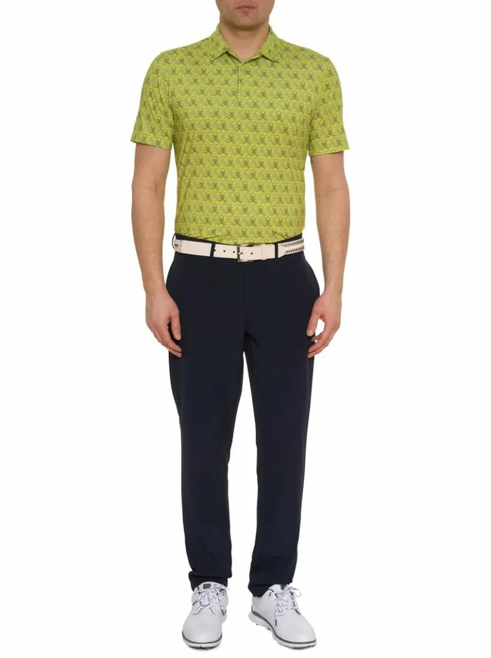 Men Robert Graham Polos and TShirts Iron Skull Performance Polo Navy