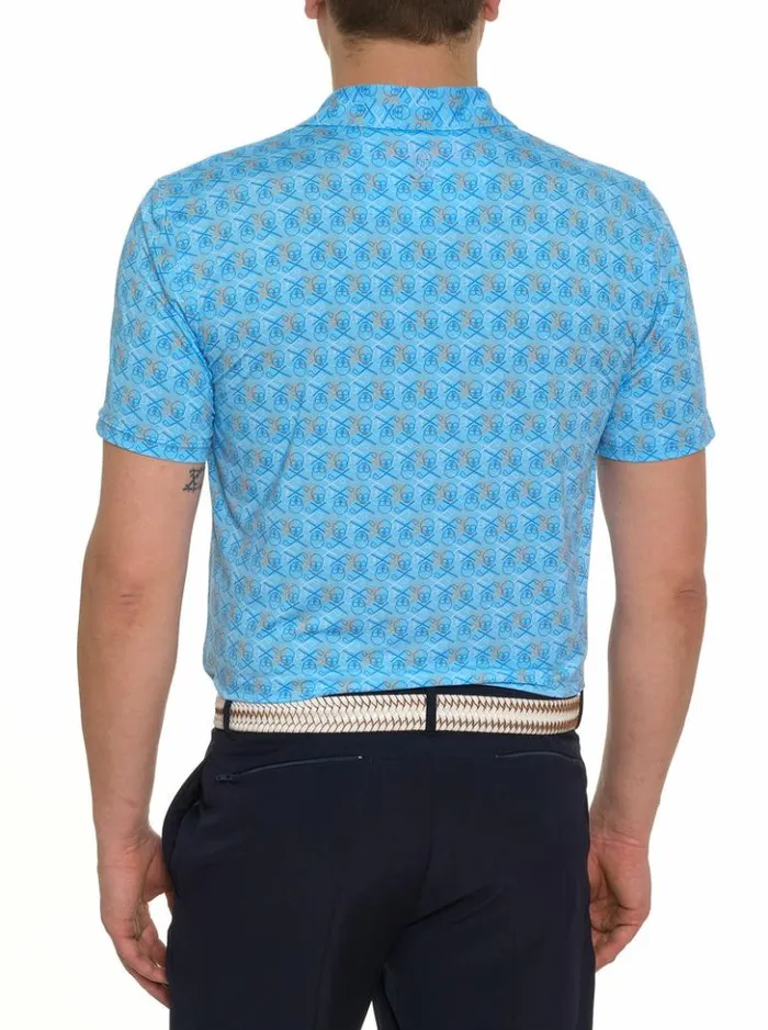 Men Robert Graham Polos and TShirts Iron Skull Performance Polo Navy