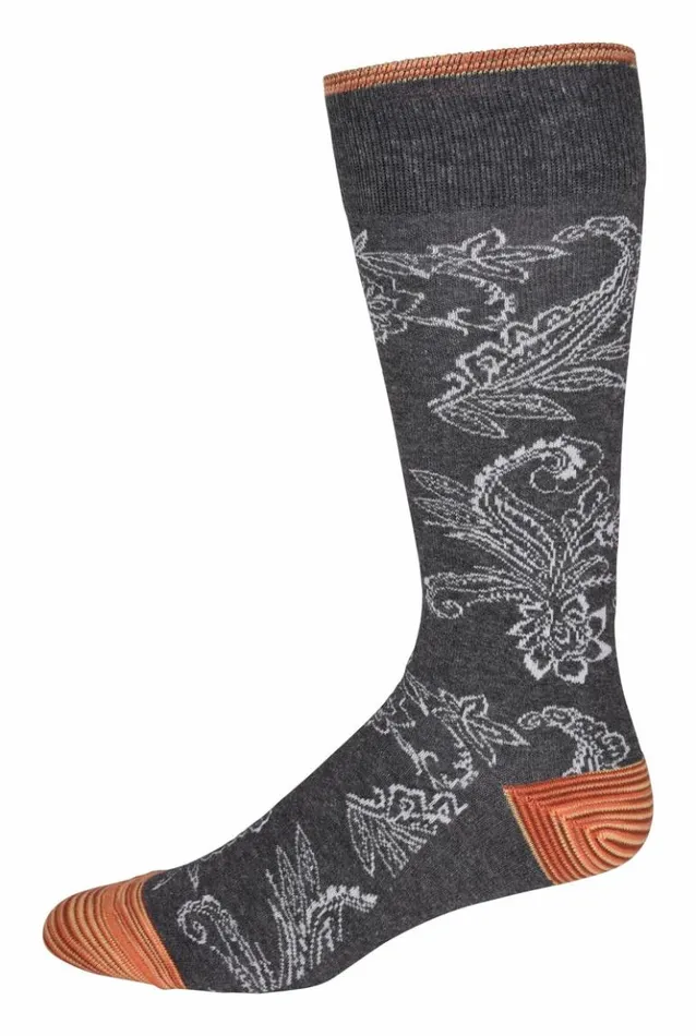 Men Robert Graham Socks Nadeera Sock Charcoal