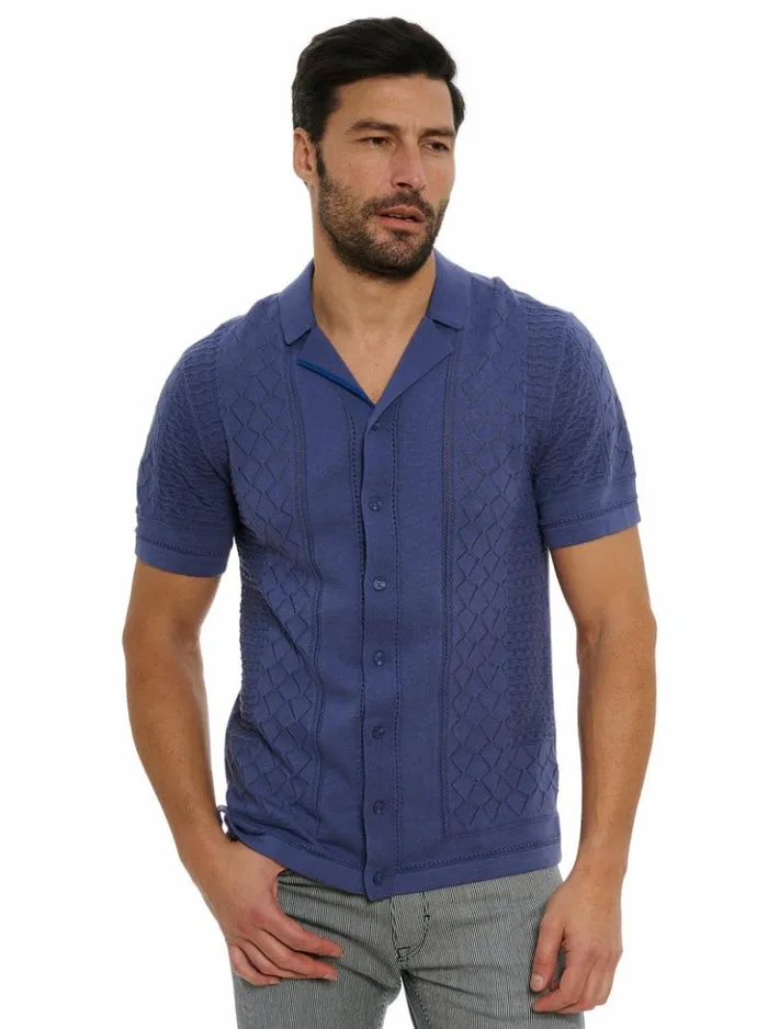 Men Robert Graham Sweaters and Knits Delmar Sweater Indigo