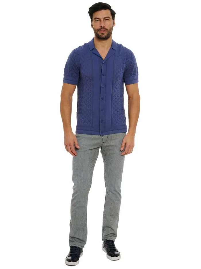 Men Robert Graham Sweaters and Knits Delmar Sweater Indigo