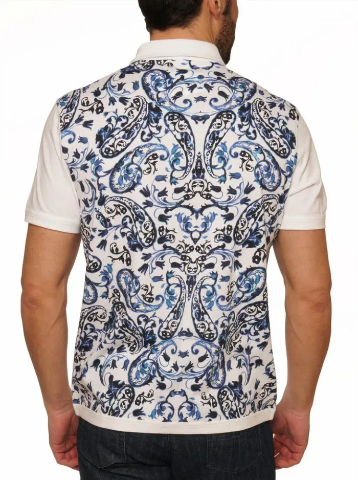 Men Robert Graham Sweaters and Knits Hadrian Short Sleeve Knit Shirt White
