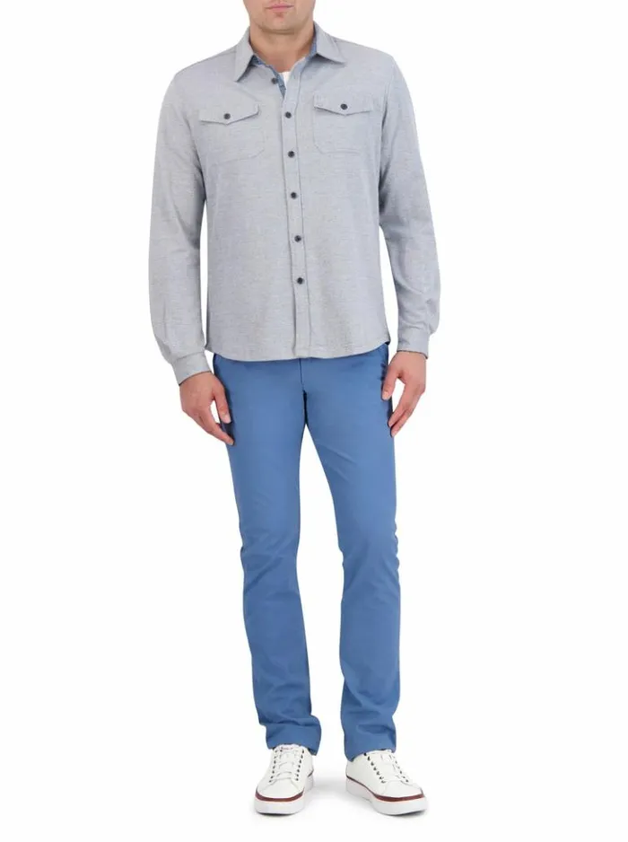 Men Robert Graham Sweaters and Knits Storrs Long Sleeve Knit Shirt Jacket Blue