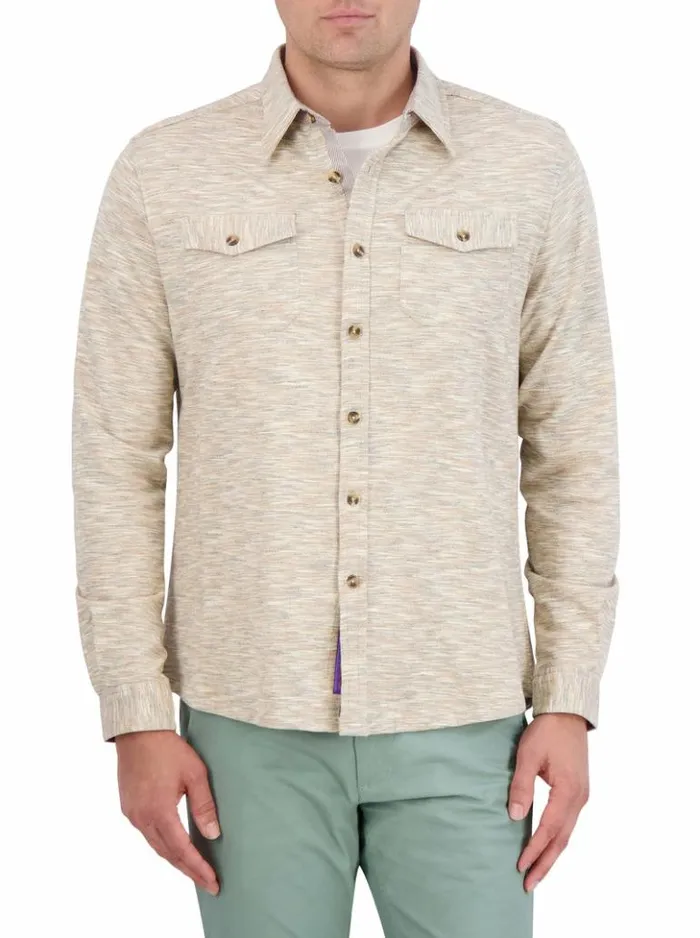 Men Robert Graham Sweaters and Knits Storrs Long Sleeve Knit Shirt Jacket Blue