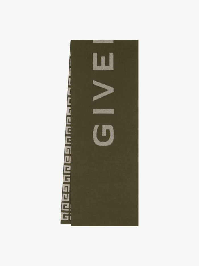 Men Scarves and Ties Givenchy GIVENCHY 4G Double Sided Scarf In Wool And Cashmere Khaki Men Scarves and Ties Givenchy GIVENCHY 4G Double Sided Scarf In Wool And Cashmere Khaki