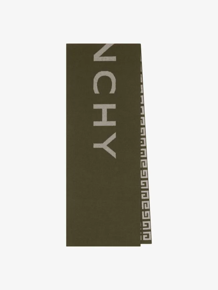 Men Scarves and Ties Givenchy GIVENCHY 4G Double Sided Scarf In Wool And Cashmere Khaki Men Scarves and Ties Givenchy GIVENCHY 4G Double Sided Scarf In Wool And Cashmere Khaki