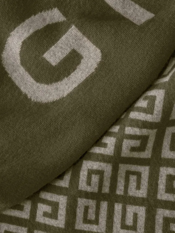 Men Scarves and Ties Givenchy GIVENCHY 4G Double Sided Scarf In Wool And Cashmere Khaki Men Scarves and Ties Givenchy GIVENCHY 4G Double Sided Scarf In Wool And Cashmere Khaki