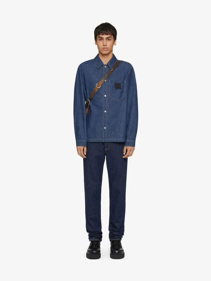 Men Shirts Givenchy Boxy Fit Shirt In Denim Indigo Blue