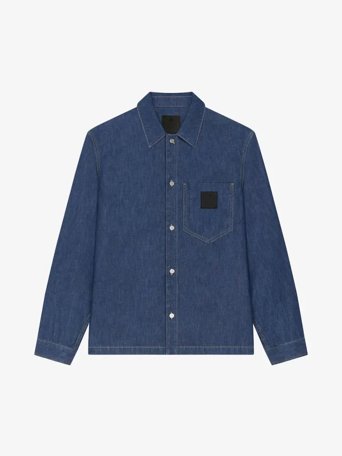Men Shirts Givenchy Boxy Fit Shirt In Denim Indigo Blue
