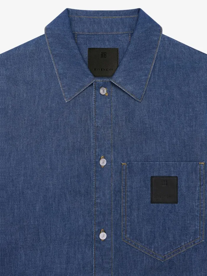 Men Shirts Givenchy Boxy Fit Shirt In Denim Indigo Blue
