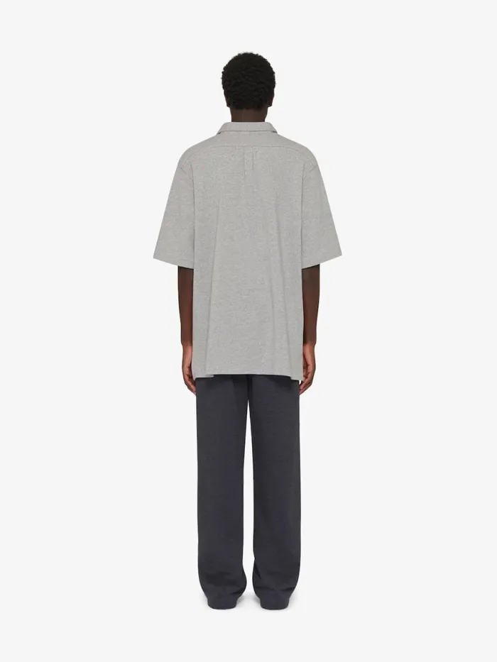 Men Shirts Givenchy GIVENCHY College Shirt In Fleece Light Grey Melange