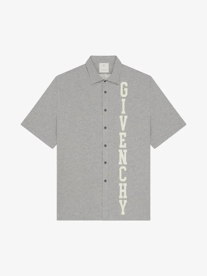 Men Shirts Givenchy GIVENCHY College Shirt In Fleece Light Grey Melange