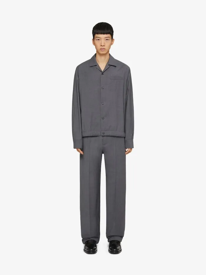 Men Shirts Givenchy Overshirt In Wool Medium Grey