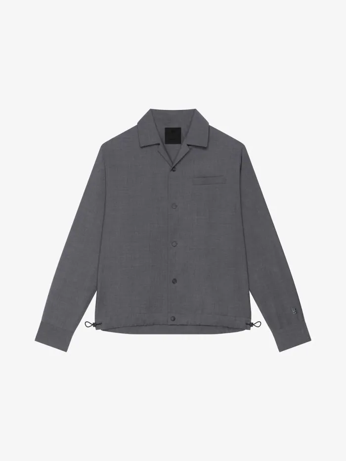 Men Shirts Givenchy Overshirt In Wool Medium Grey