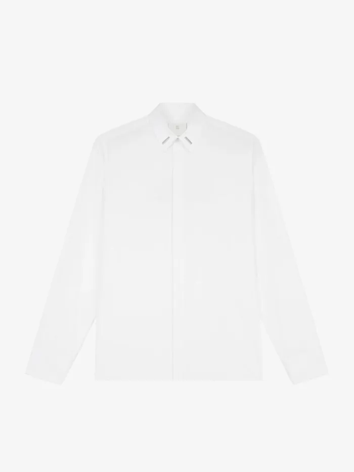 Men Shirts Givenchy Shirt In Poplin With Collar Details White