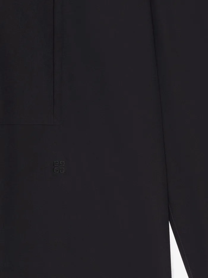 Men Shirts Givenchy Shirt In Silk With Plastron Black