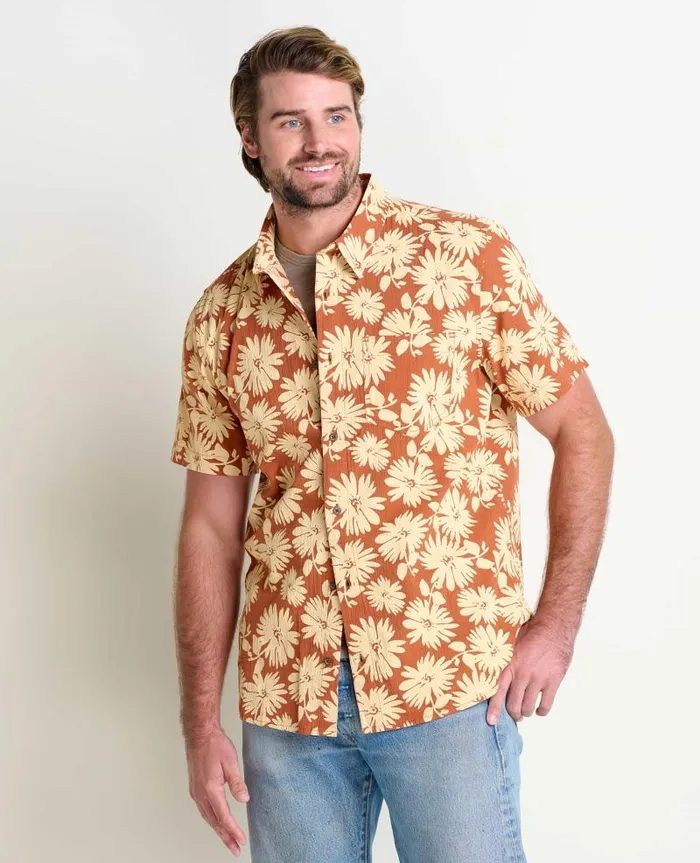 Men Shirts Toad and Co Fletcher Short Sleeve Shirt Umber Large Floral Print