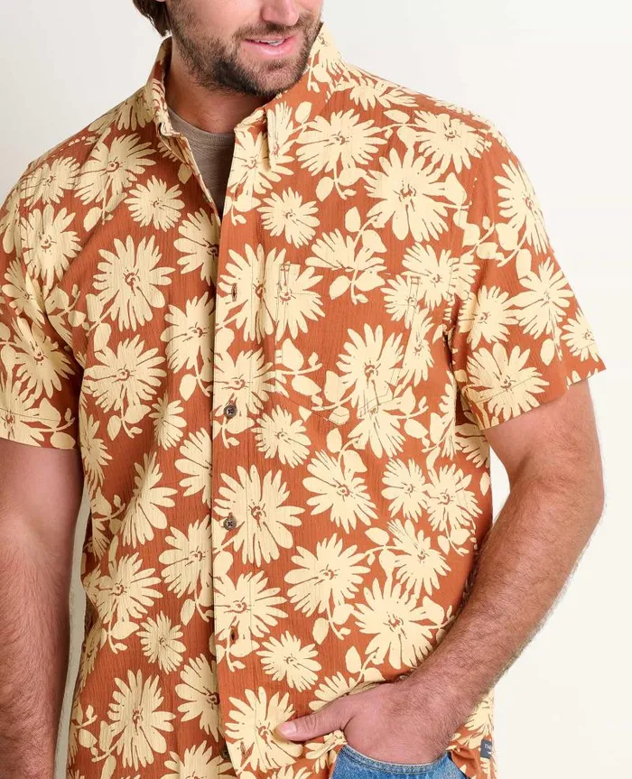 Men Shirts Toad and Co Fletcher Short Sleeve Shirt Umber Large Floral Print