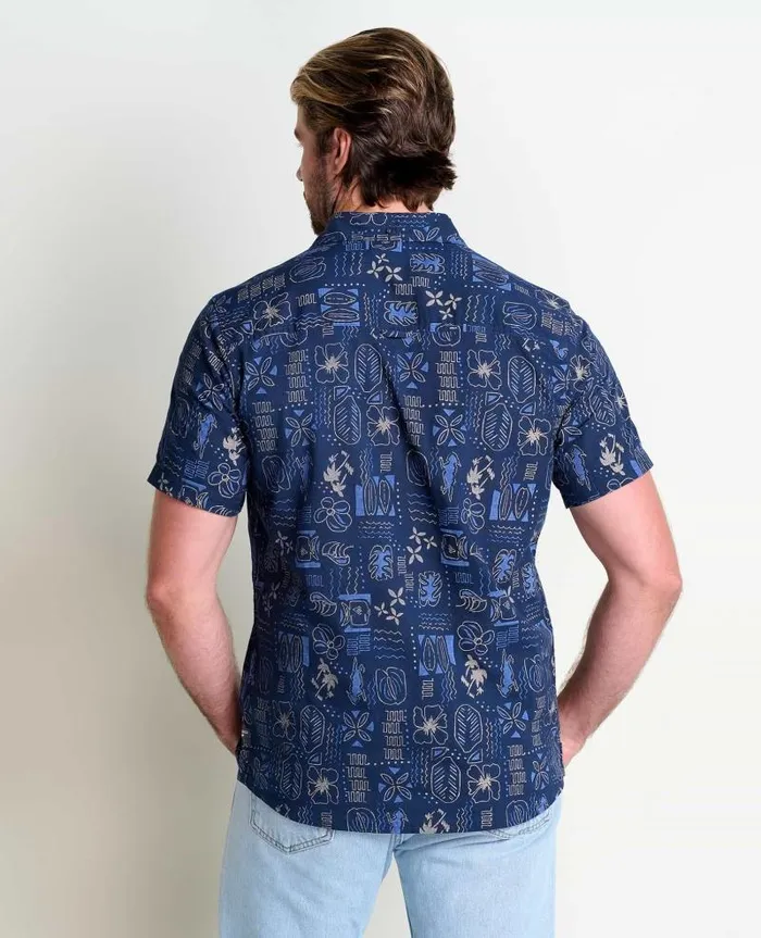 Men Shirts Toad and Co Mattock II Short Sleeve Shirt Chicory Woodblock Print