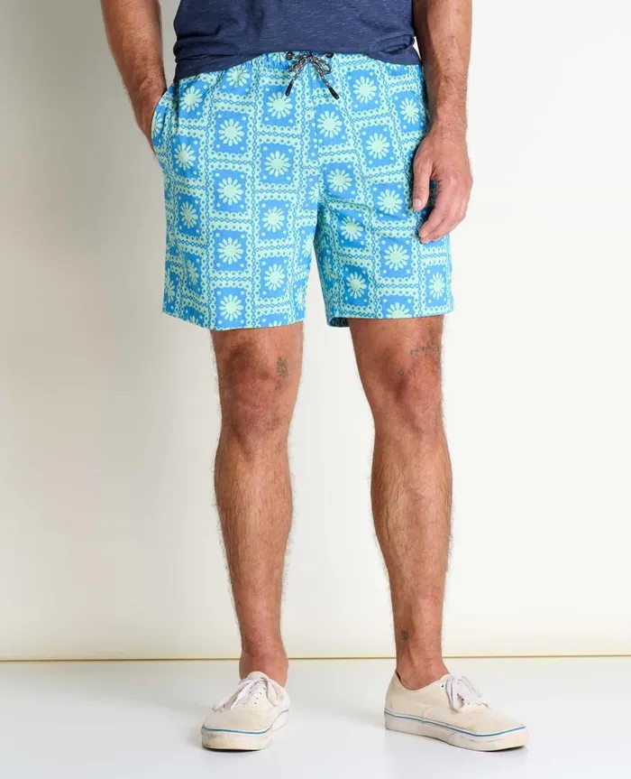 Men Shorts Toad and Co Boundless PullOn Short Chicory Sun Tile Print