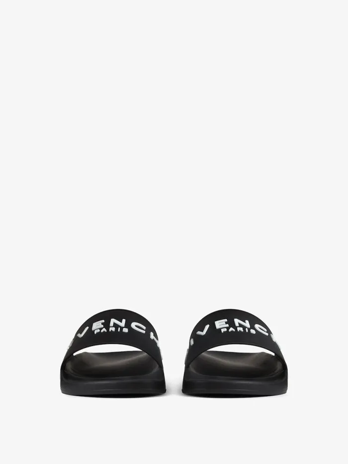 Men Slides and Sandals Givenchy Slide Flat Sandals In Rubber Black Men Slides and Sandals Givenchy Slide Flat Sandals In Rubber Black