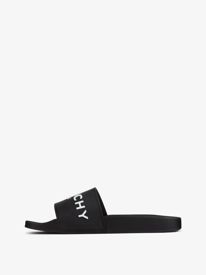 Men Slides and Sandals Givenchy Slide Flat Sandals In Rubber Black Men Slides and Sandals Givenchy Slide Flat Sandals In Rubber Black