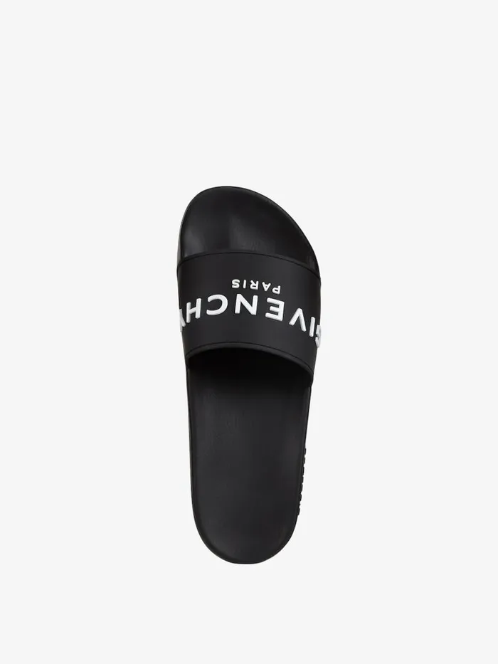 Men Slides and Sandals Givenchy Slide Flat Sandals In Rubber Black Men Slides and Sandals Givenchy Slide Flat Sandals In Rubber Black