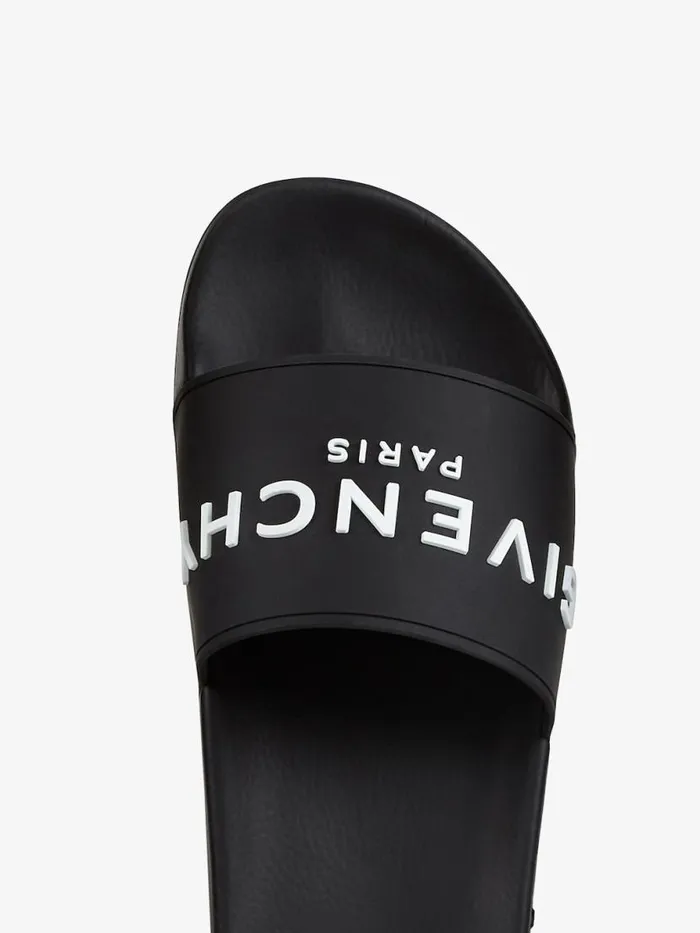 Men Slides and Sandals Givenchy Slide Flat Sandals In Rubber Black Men Slides and Sandals Givenchy Slide Flat Sandals In Rubber Black