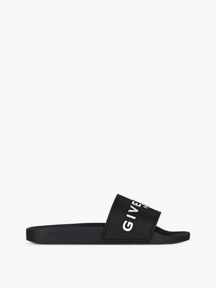Men Slides and Sandals Givenchy Slide Sandals In Rubber Black