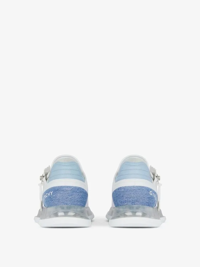 Men Sneakers Givenchy Spectre Runner Sneakers In Synthetic Leather And Denim Denim Blue Men Sneakers Givenchy Spectre Runner Sneakers In Synthetic Leather And Denim Denim Blue