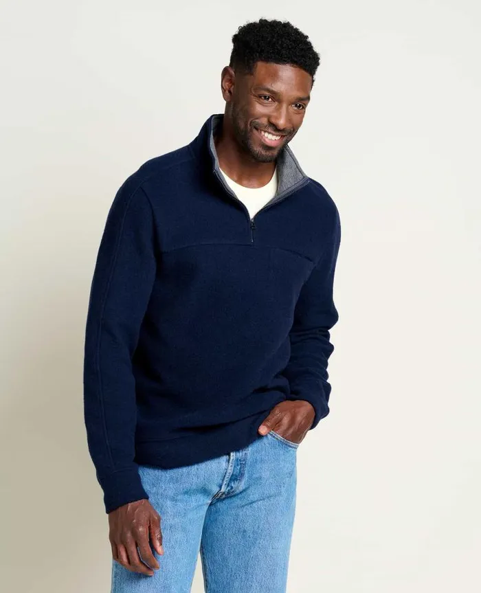 Men Sweaters Jackets and Layers Toad and Co Kennicott Quarter Zip Sweater True Navy