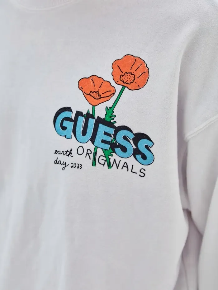 Men TShirts and Tanks GUESS GUESS Originals Eco Earth Day Floral Tee Pure White Men TShirts and Tanks GUESS GUESS Originals Eco Earth Day Floral Tee Pure White
