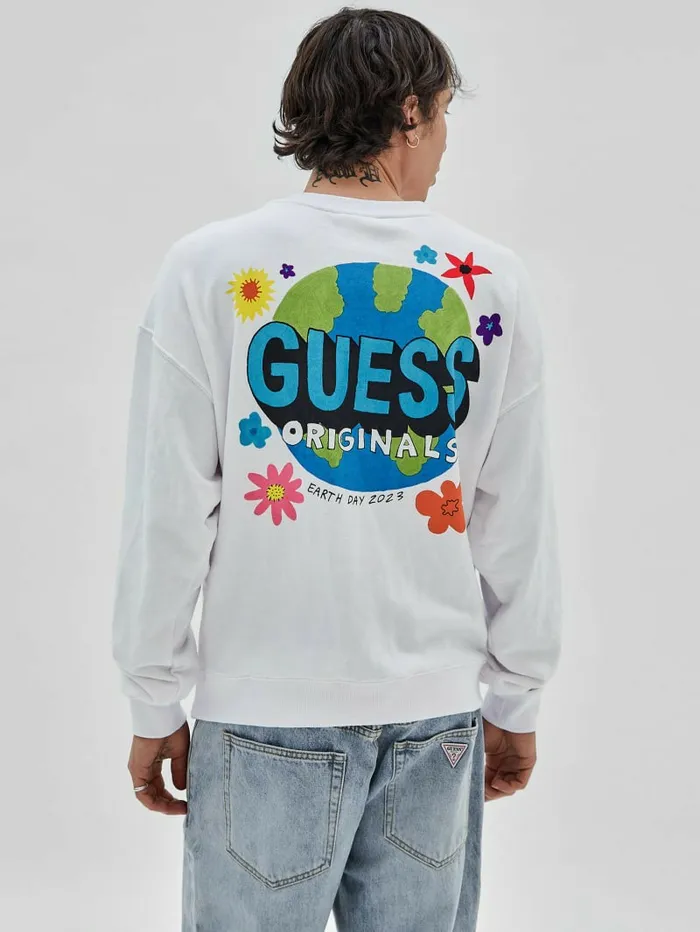 Men TShirts and Tanks GUESS GUESS Originals Eco Earth Day Floral Tee Pure White Men TShirts and Tanks GUESS GUESS Originals Eco Earth Day Floral Tee Pure White