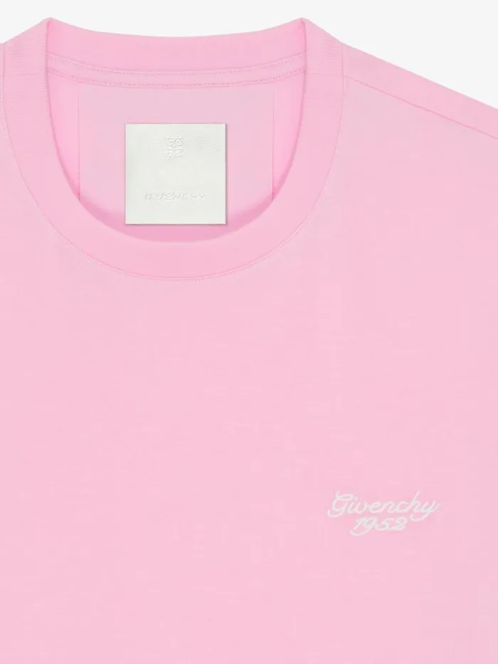 Men TShirts Givenchy GIVENCHY 1952 Slim Fit Tshirt In Cotton Baby Pink