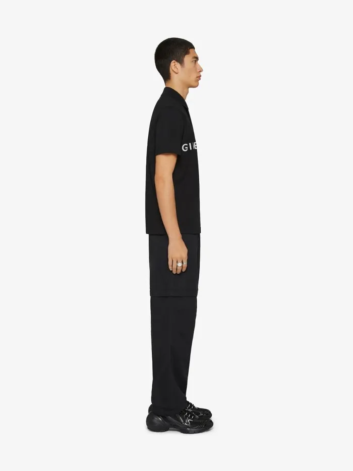 Men TShirts Givenchy GIVENCHY Archetype Zipped Polo Shirt In Cotton Black