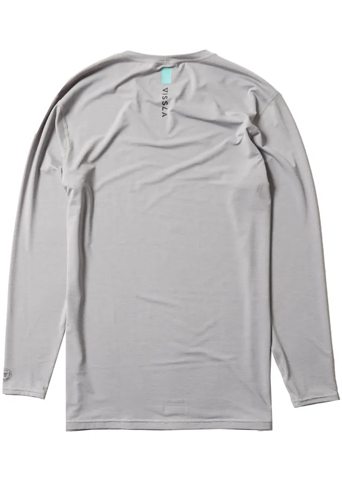 Men Twisted Eco Long Sleeve Lycra Rash Guard Grey Heather Wetsuit Tops and Lycra Vissla Men Twisted Eco Long Sleeve Lycra Rash Guard Grey Heather Wetsuit Tops and Lycra Vissla