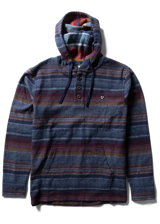 Men Vissla Descanso Hooded Popover Multi Shirts and Flannels