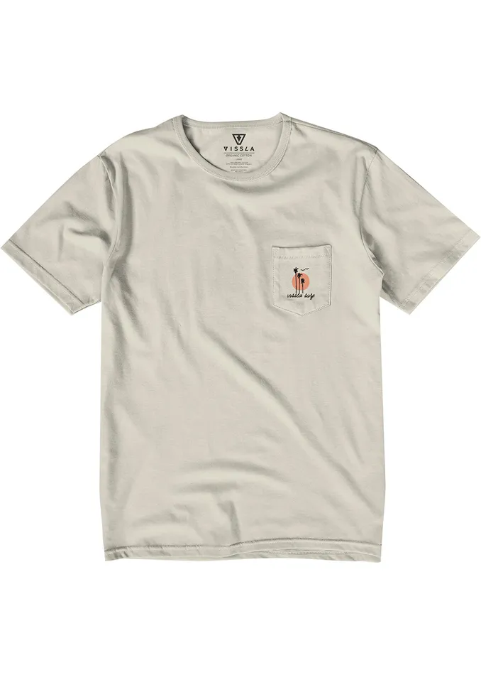 Men Vissla Out Front Organic Pkt Tee Bone Premium Tees Men Vissla Out Front Organic Pkt Tee Bone Premium Tees