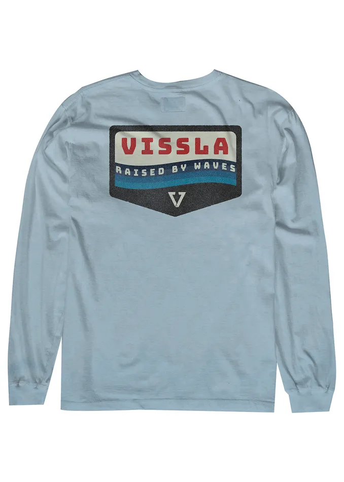 Men Wavy Ls Pkt Tee Ice Blue Long Sleeve Tees Vissla