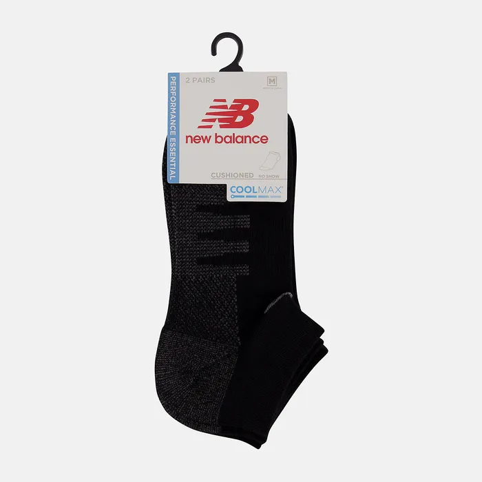 MenWomen New Balance Coolmax No Show Socks 2 Pack BLACK Socks MenWomen New Balance Coolmax No Show Socks 2 Pack BLACK Socks