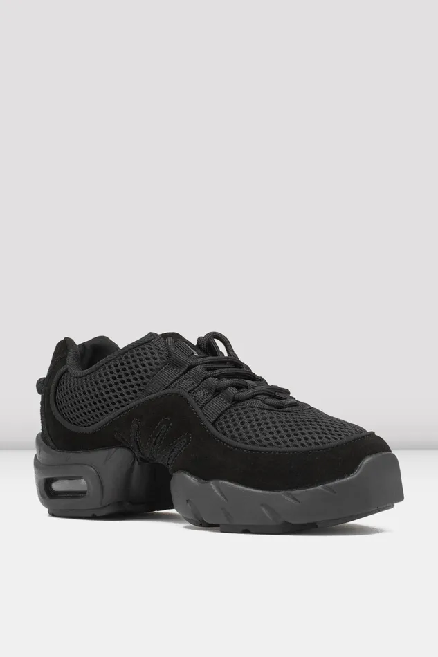 Mens Mens Boost Mesh Split Sole Dance Sneakers Black Mesh Suede Bloch Adult