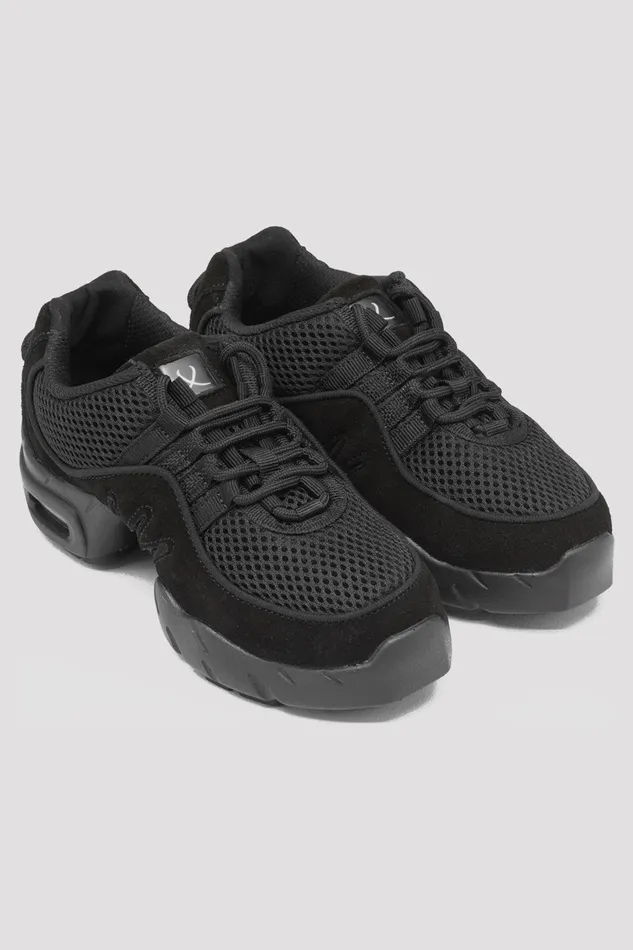 Mens Mens Boost Mesh Split Sole Dance Sneakers Black Mesh Suede Bloch Adult