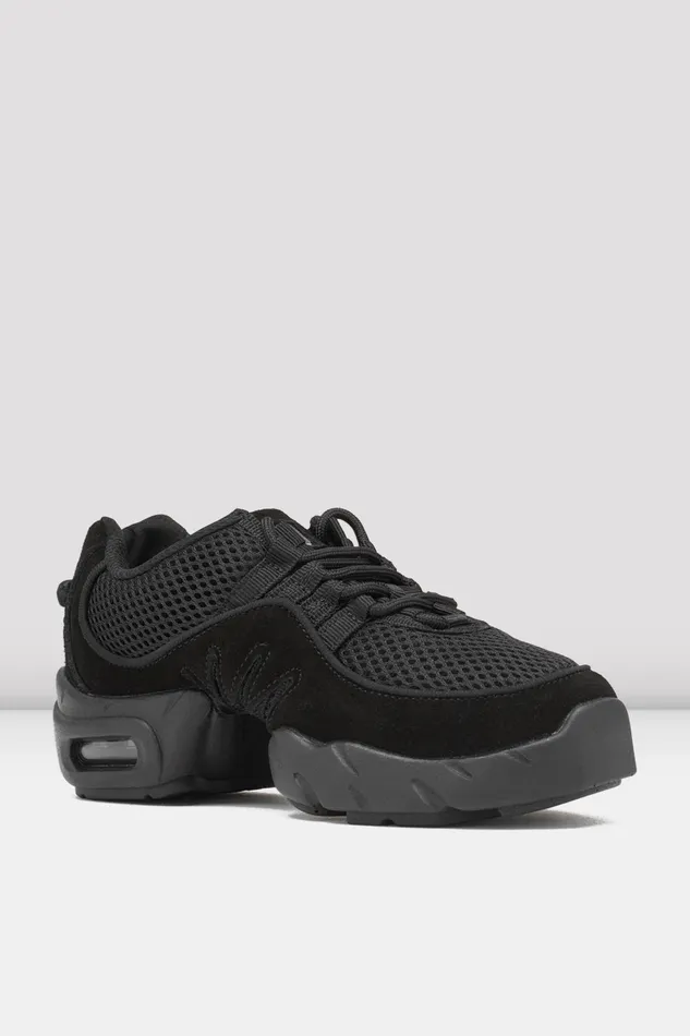 Mens Mens Boost Mesh Split Sole Dance Sneakers Black Mesh Suede Bloch Adult