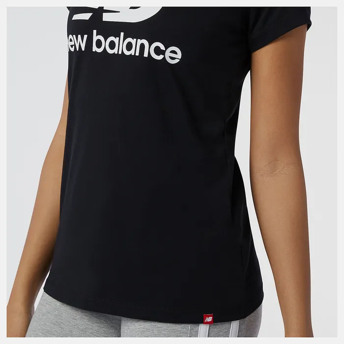 New Balance Shirts Women NB Essentials Stacked Logo Tee BLACK
