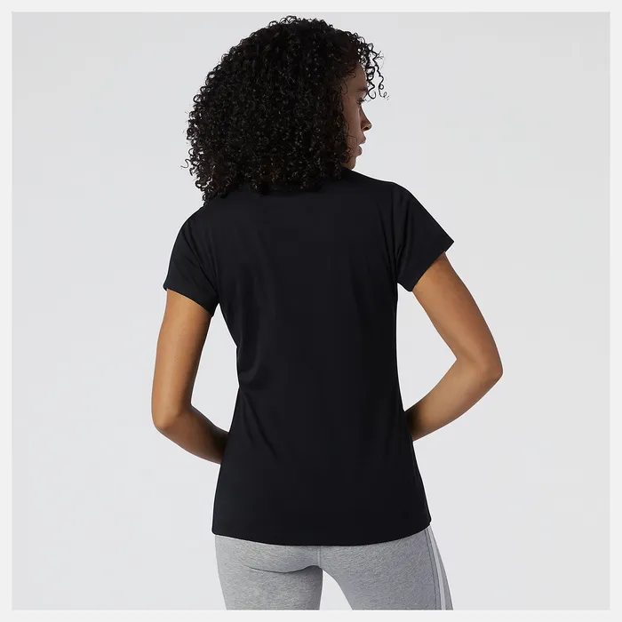 New Balance Shirts Women NB Essentials Stacked Logo Tee BLACK