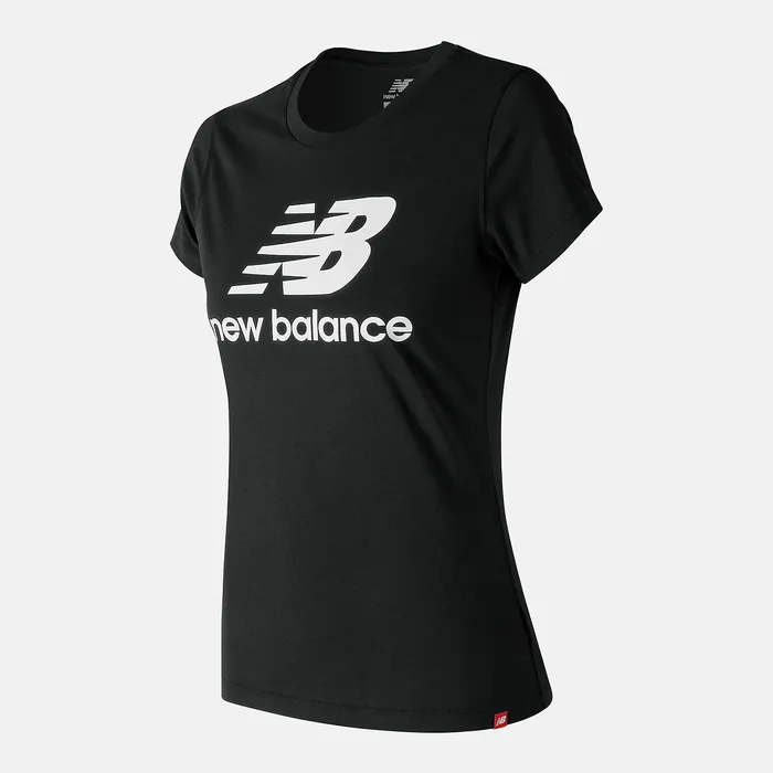 New Balance Shirts Women NB Essentials Stacked Logo Tee BLACK