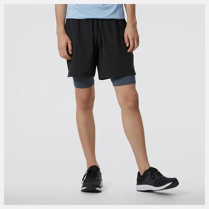 New Balance Shorts Men RWTech 7 Inch 2in1 Short BLACK
